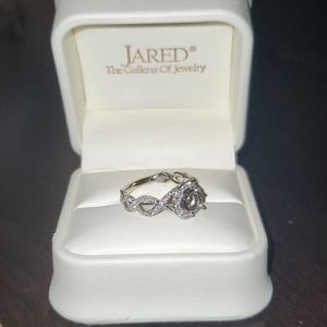 14K white gold engagement band. No center diamond